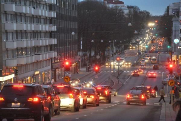 Trafik i centrum av Åbo.