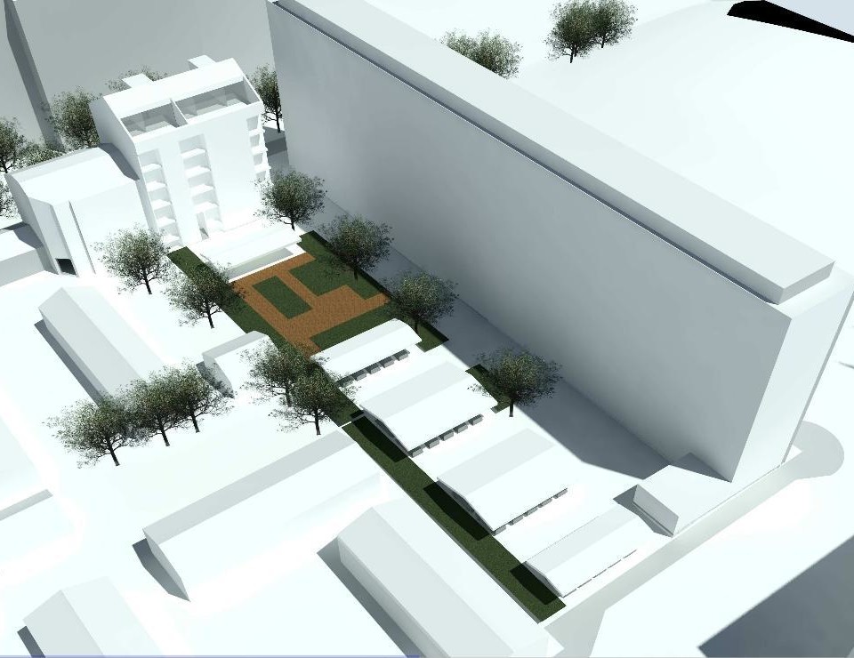 Illustration över ett nytt hus i 5,5 våningar som planeras i stadsdelen Port Arthur