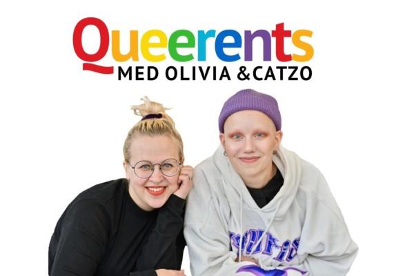 Två kvinnor med texten Queerents.