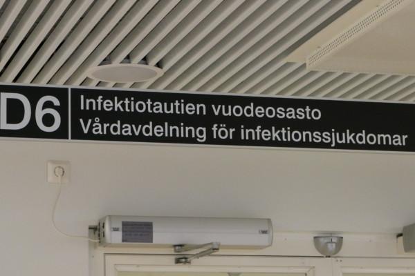en skylt som indikerar vårdavdelning för infektionssjukdomar