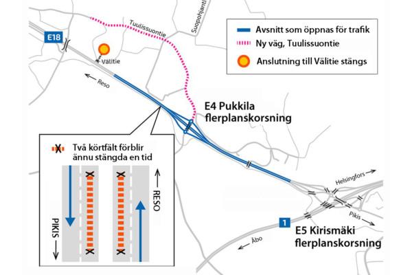 Karta över Åbo omfartsväg