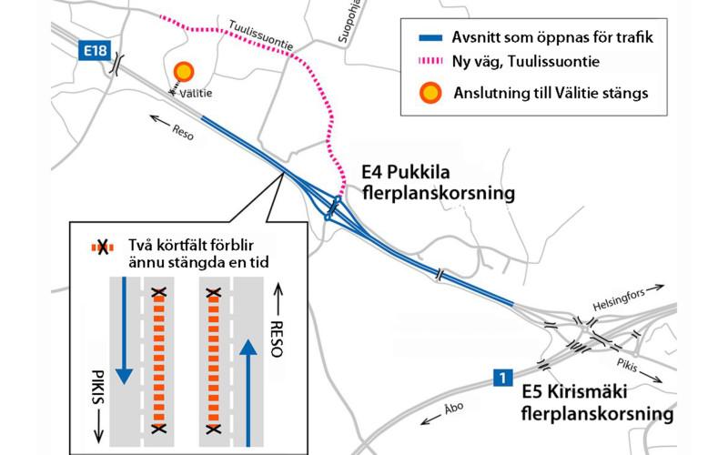 Karta över Åbo omfartsväg