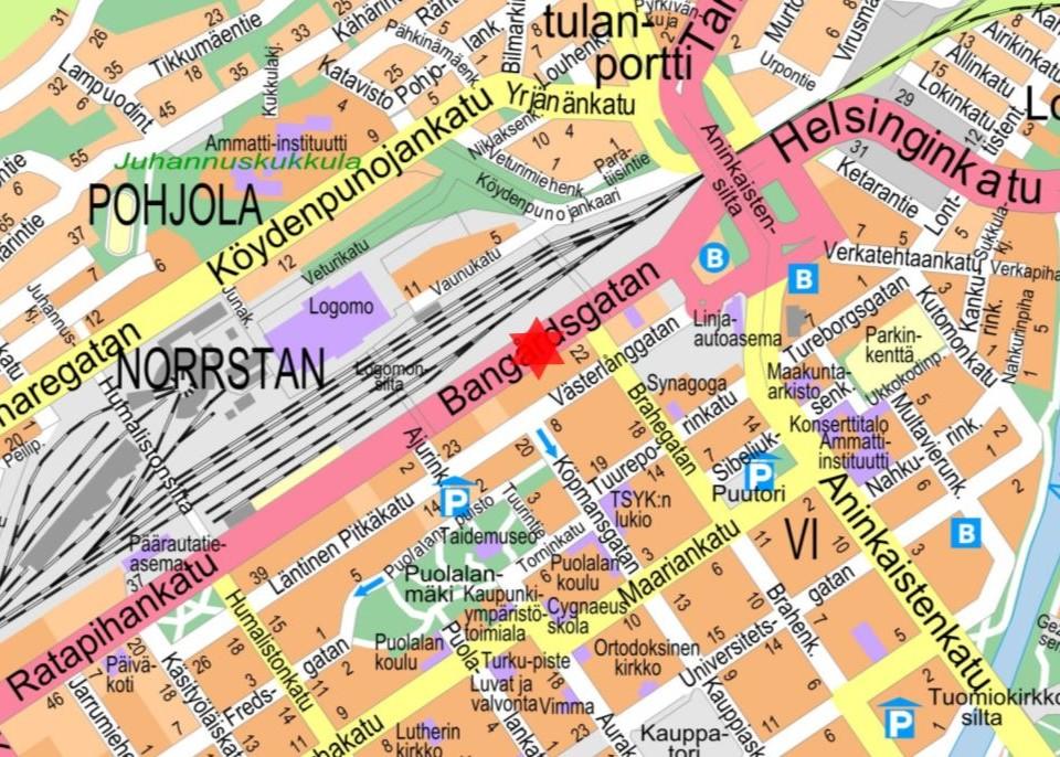Karta över Åbo