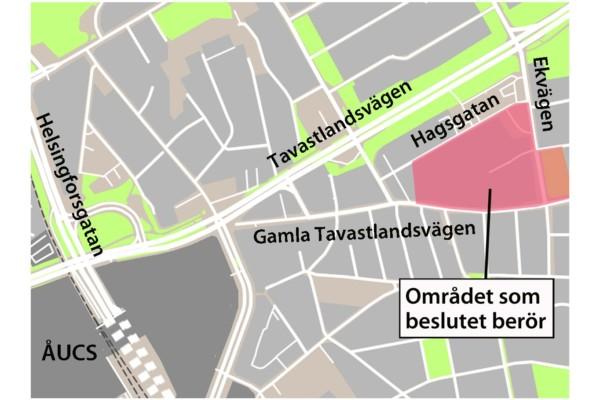 Karta över kvarter i Åbo