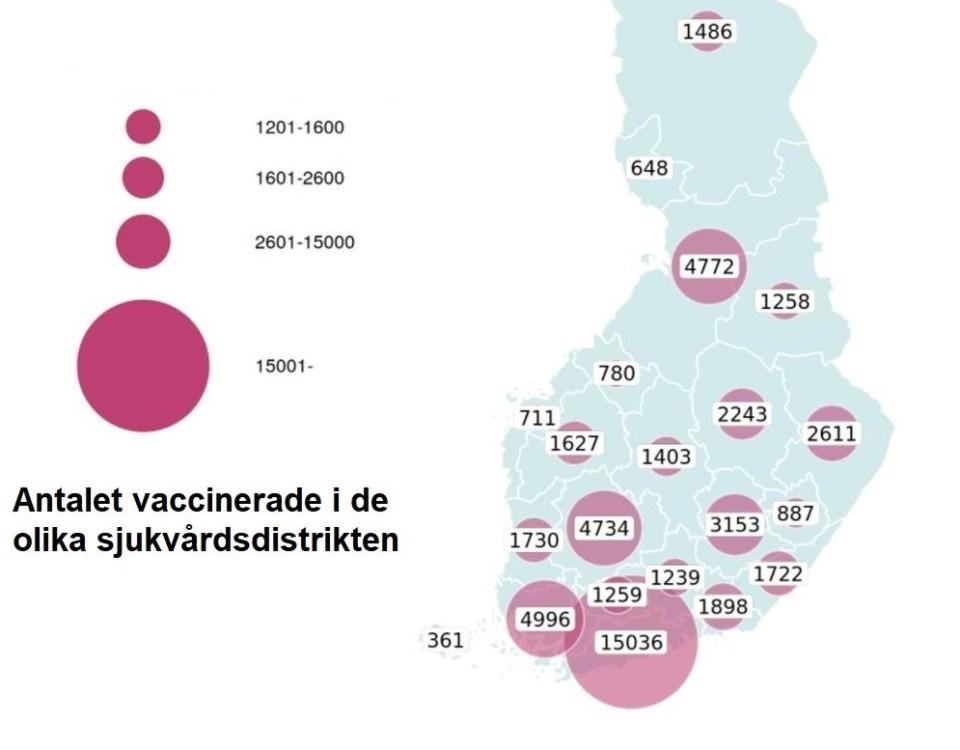 Karta över hur människor har vaccinerats