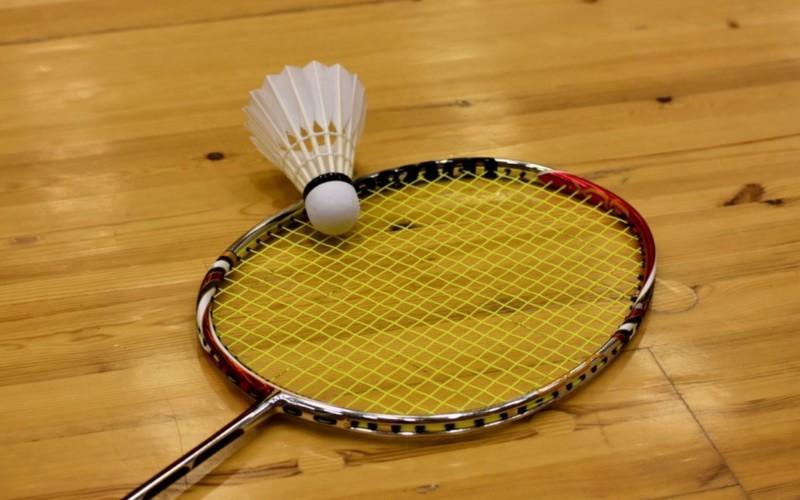 en badmintonracket och en boll