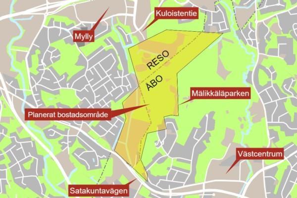 Karta över Åbo och Reso