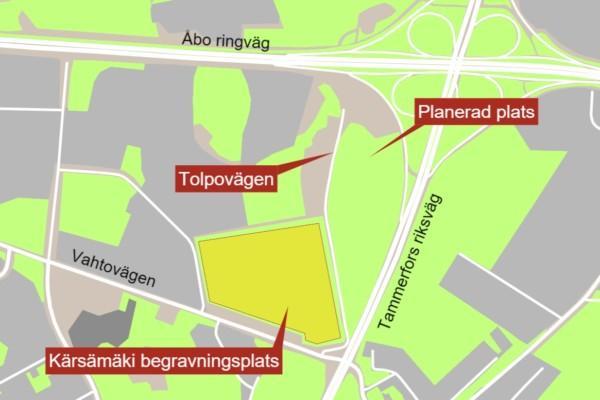 Karta över kvarter i Åbo