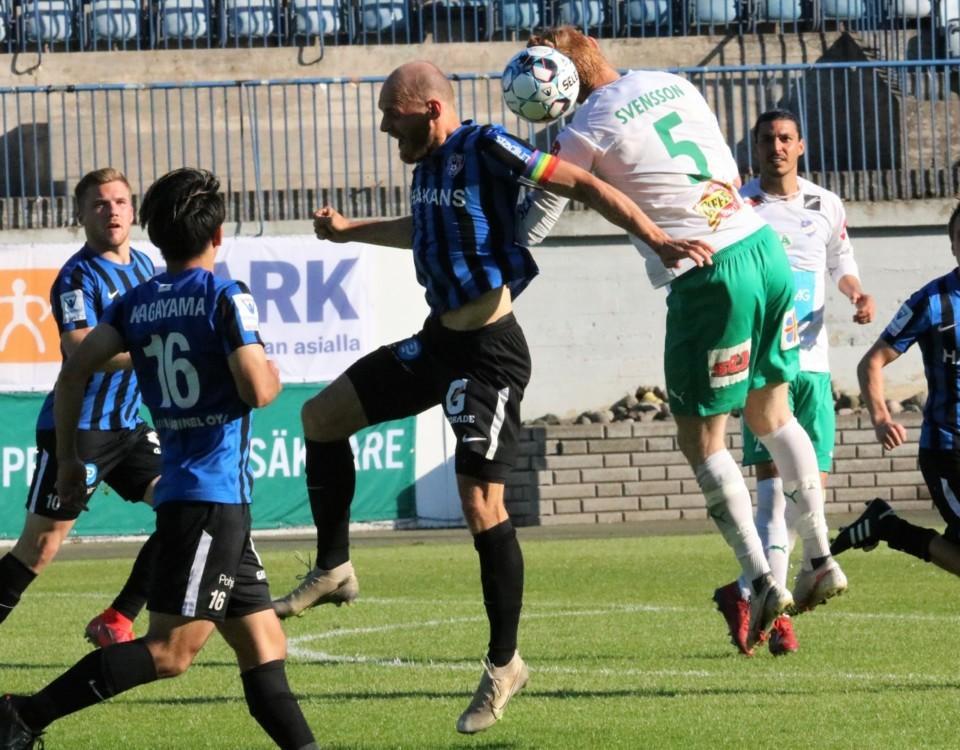 FC Inter-IFK Mariehamn i Fotbollsligan 10.06.2021 på Veritasstadion i Åbo.