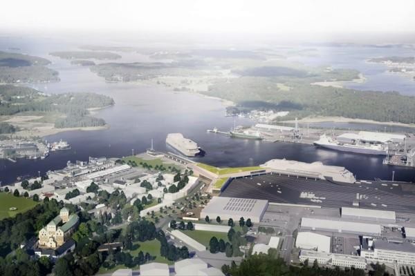 Vision över hur Åbo hamn kunde se ut