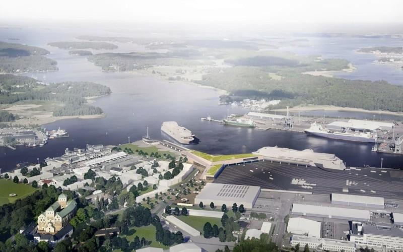 Vision över hur Åbo hamn kunde se ut