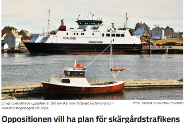 en skärmdump från tidningen Nya Åland