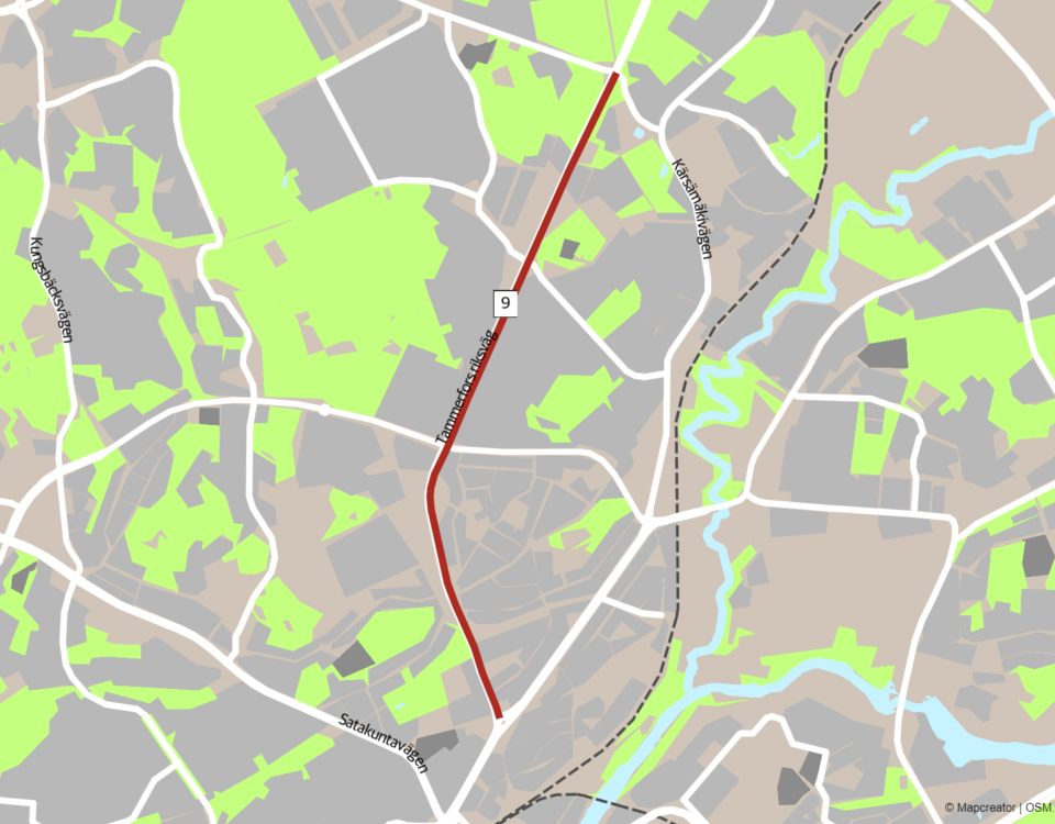 en karta över Åbo centrum