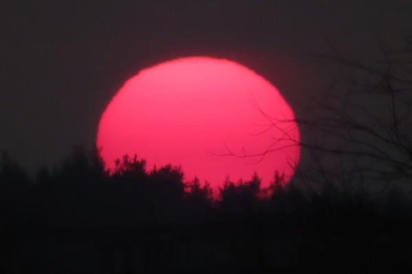 en knallröd solnedgång