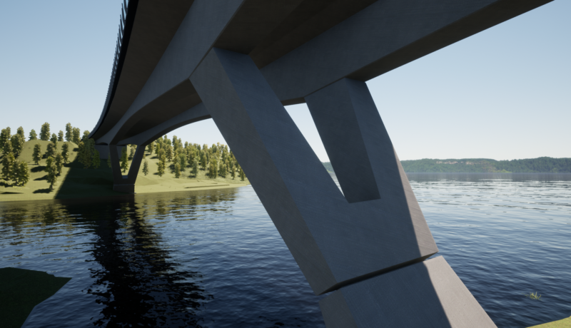 en skissbild på en bro