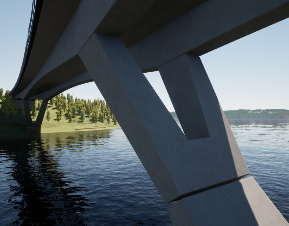 en skissbild på en bro