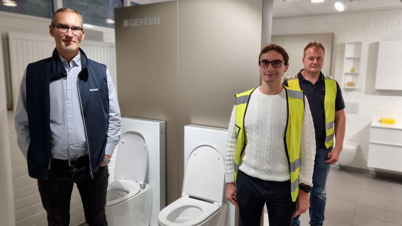 Fabrikschef Matts Lundströ, Antonio Rinaldi och projektchef Stefan Hildén.