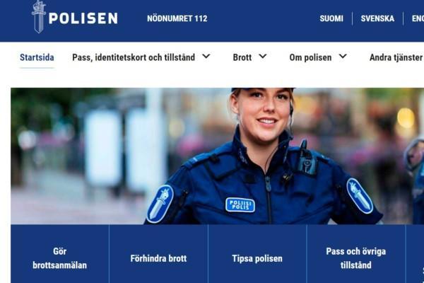 Skärmbild från Polisen.fi