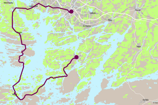 Karta över Åbo och Pargas