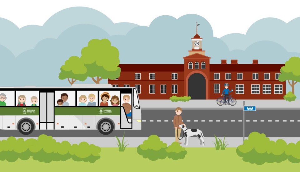 Illustration av buss i Raseborg.