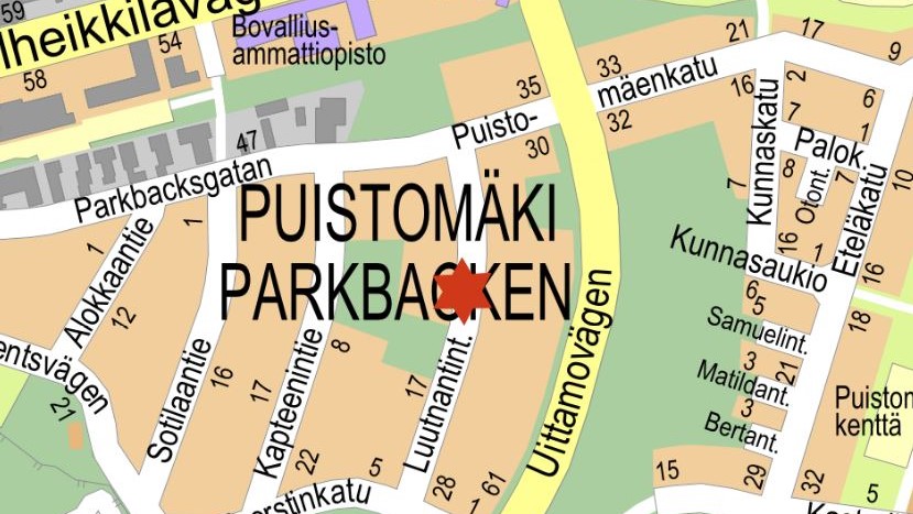 Karta över kvarter i Åbo.