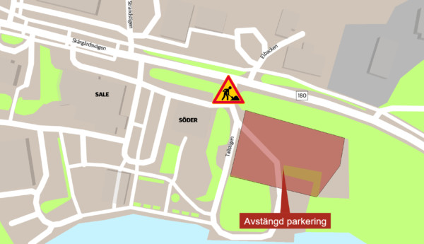 en karta över en parkeringsplats som stängs