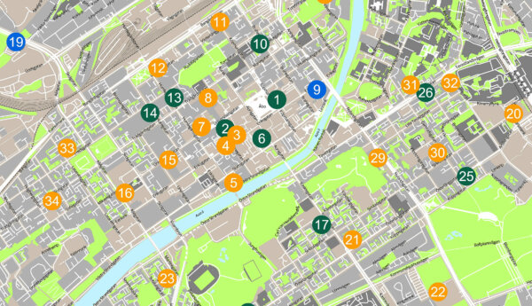 Karta med butiker i Åbo