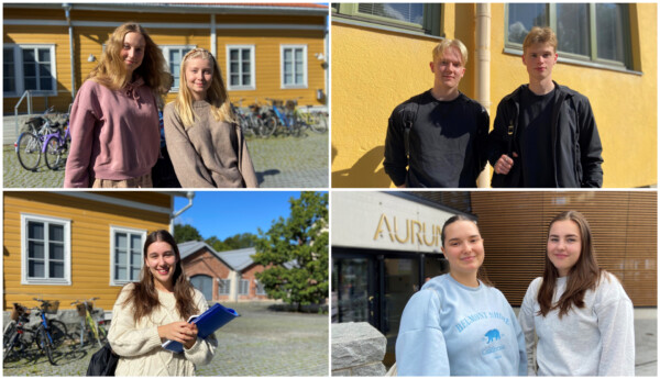 Fyra bilder på nya studerande vid Åbo Akademi.