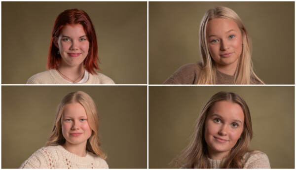 Kollage med porträtt på fyra flickor.