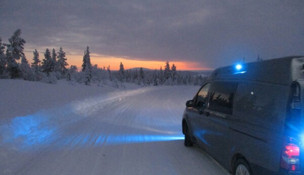 Polisbil i Lappland.